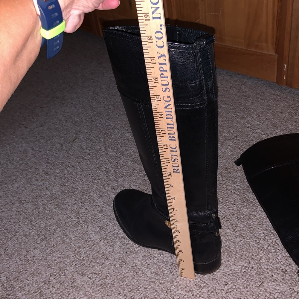 Tory Burch BRITA Black Leather Knee High Tall Riding Boot size 9.5 with zippers - Picture 9 of 14